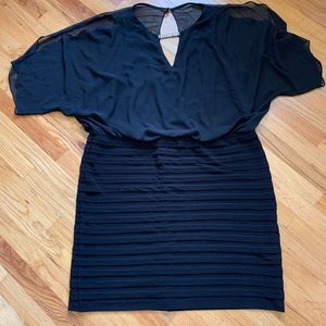 Black formal evening dress size 22W, chiffon layer